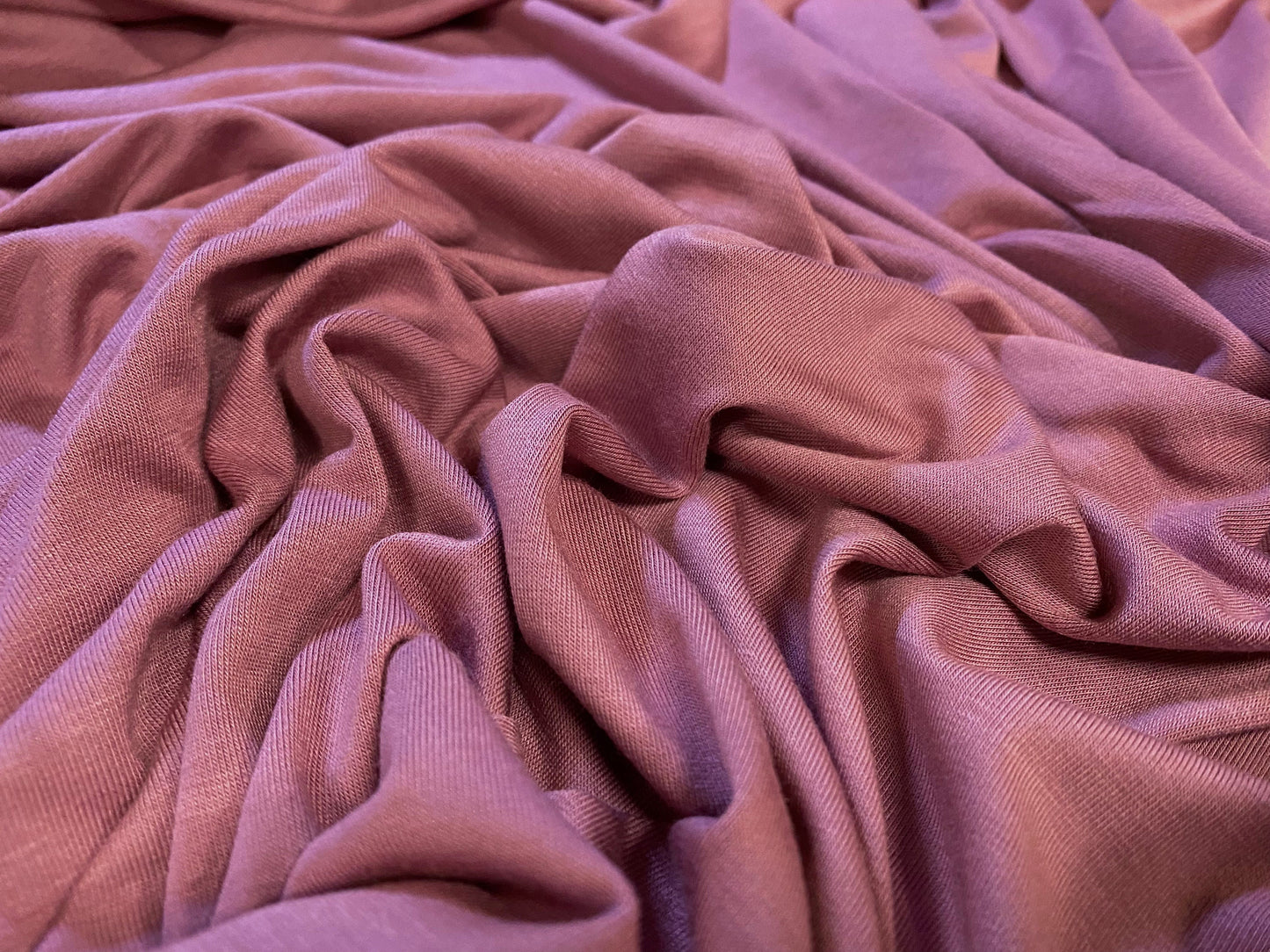 Viscose Elastane stretch jersey fabric, per metre - plain - dusky pink