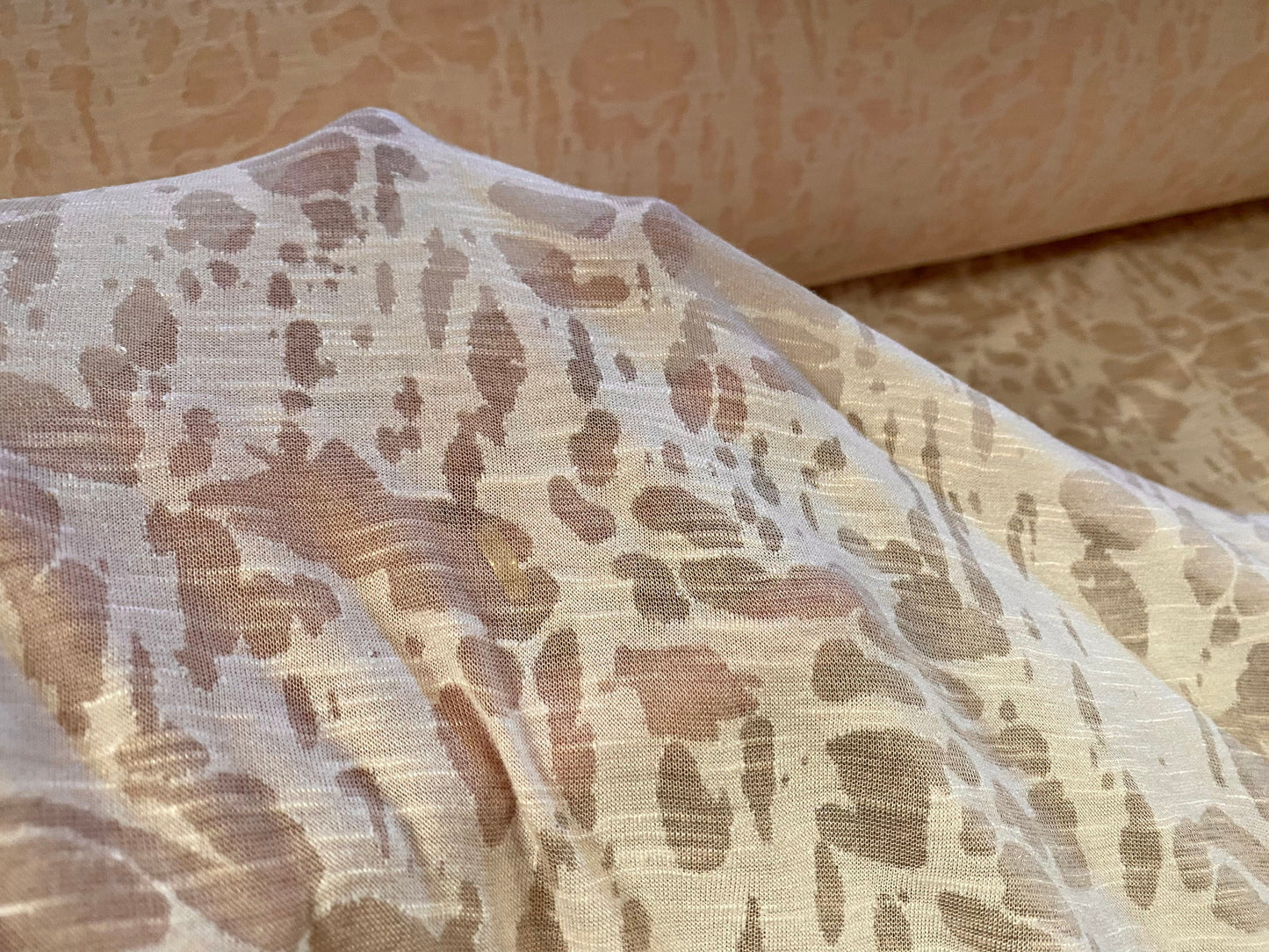 Viscose blend burnout devoré single jersey fabric, per metre - nude