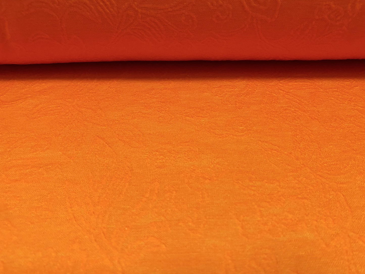 Stretch spandex leaf jacquard jersey fabric, per metre - Tangerine