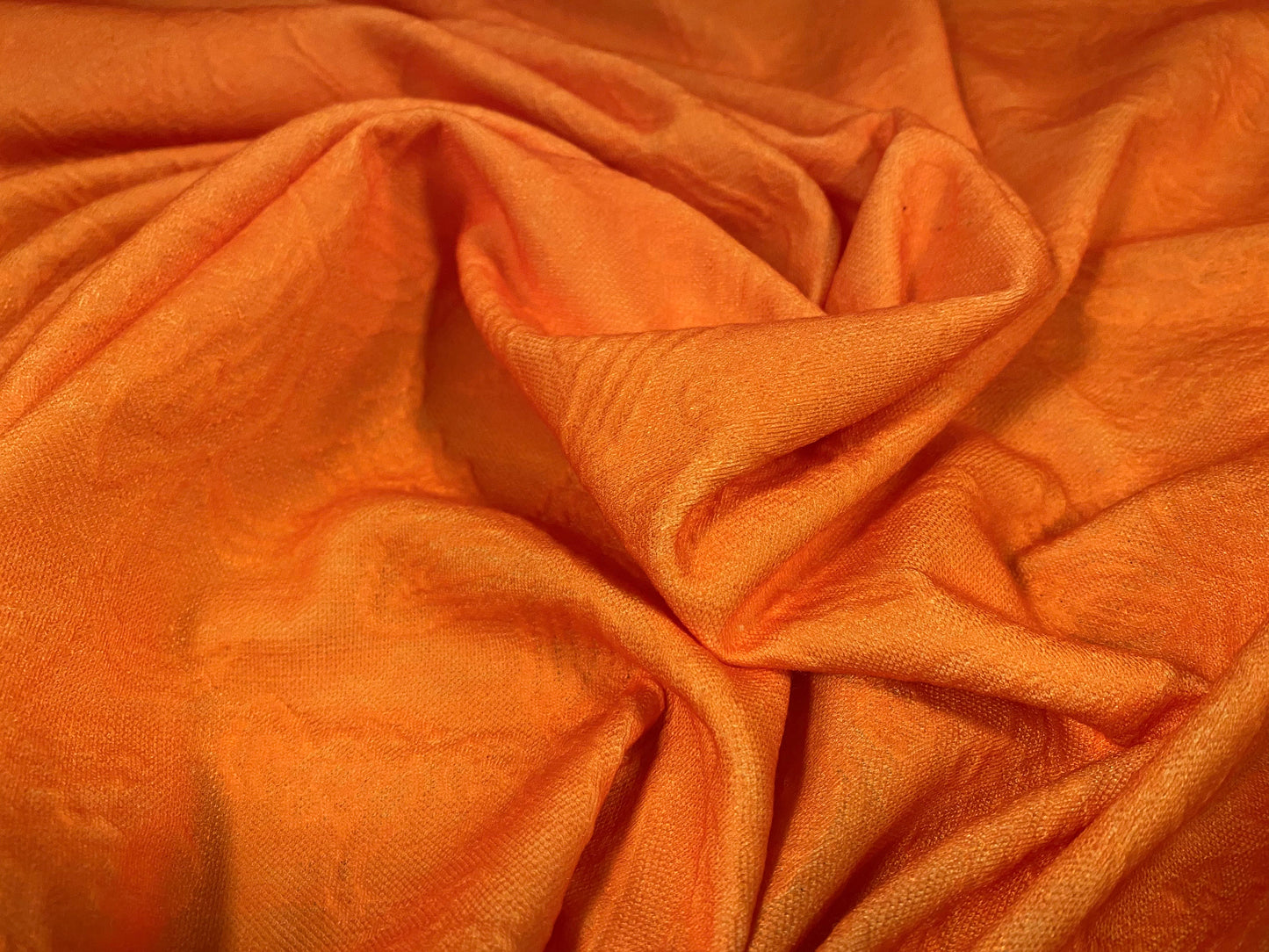 Stretch spandex leaf jacquard jersey fabric, per metre - Tangerine