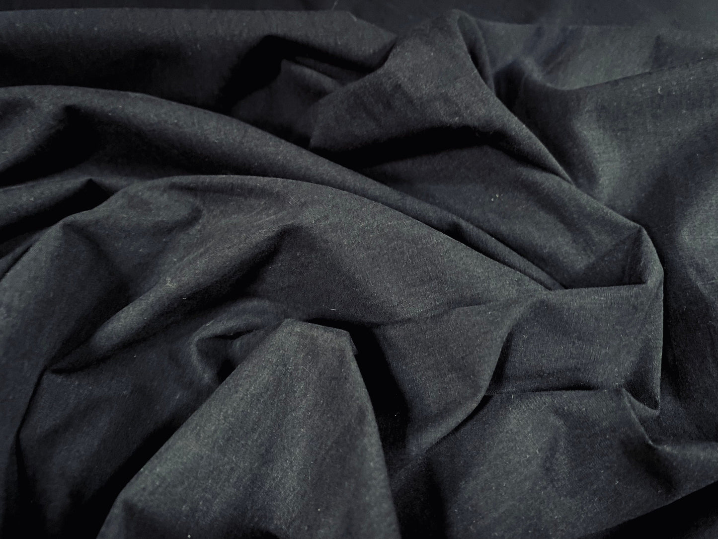 Plain weave soft handle, powder touch trouser skirt jacket fabric, per metre - black