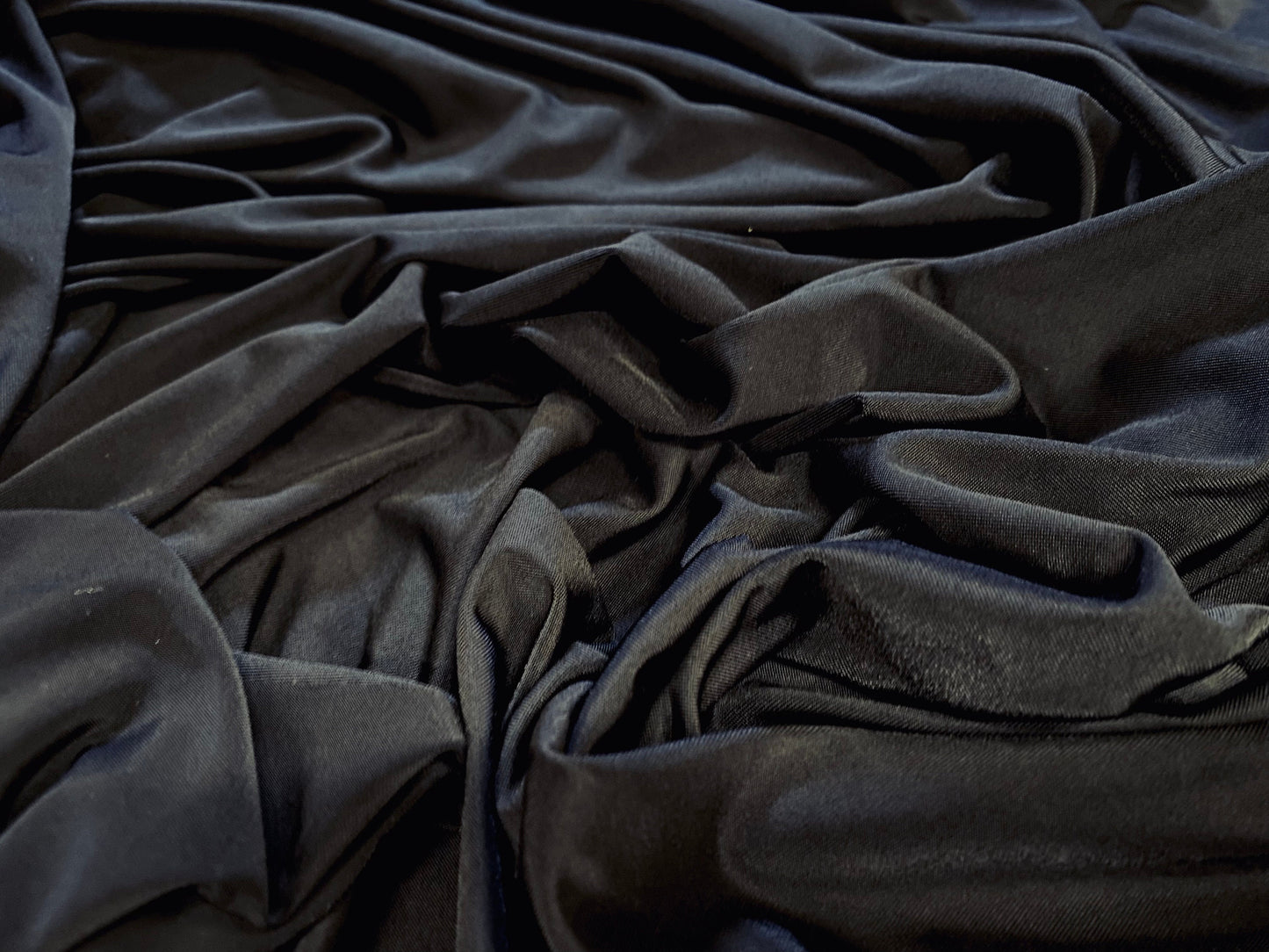 ITY Spandex stretch single Jersey fabric, per metre - plain dye - black