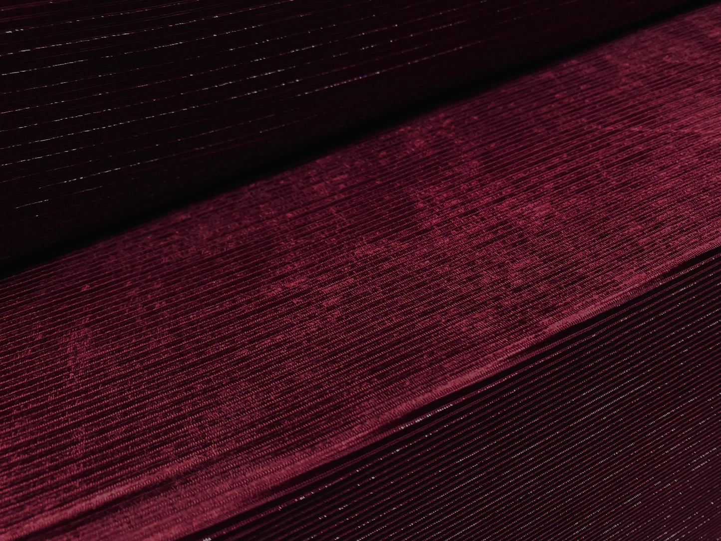 Velour jersey fabric with metallic lurex pinstripe, per metre - wine