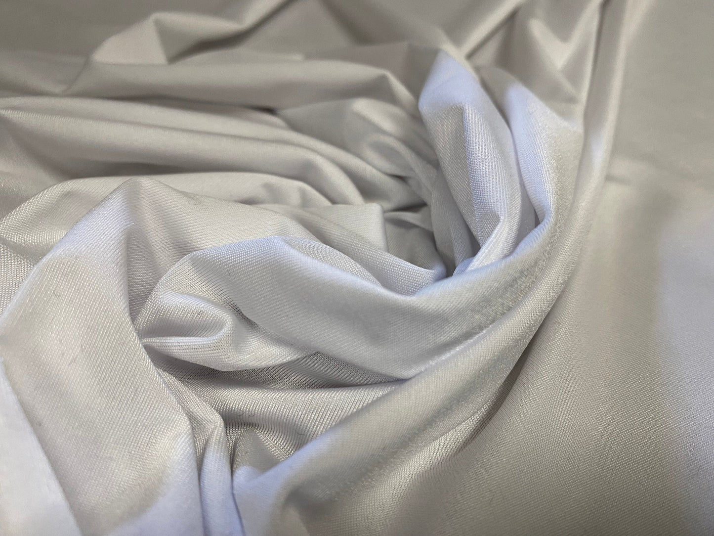 Soft touch spandex stretch jersey dress fabric, per metre - Plain - white