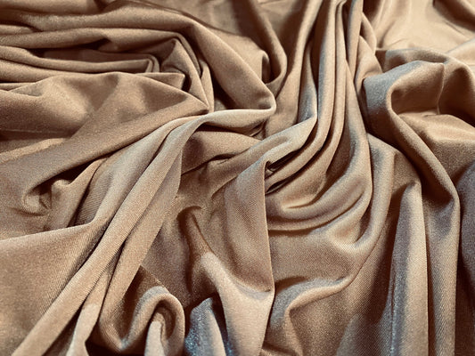 Swimwear stretch spandex jersey fabric, per metre - plain - tan