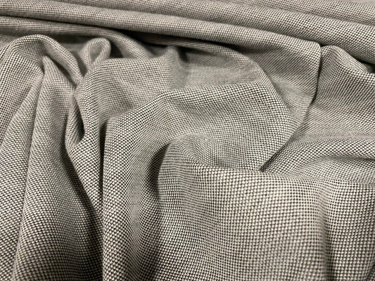 Double jersey stretch spandex fabric, per metre - subtle self stripe - grey