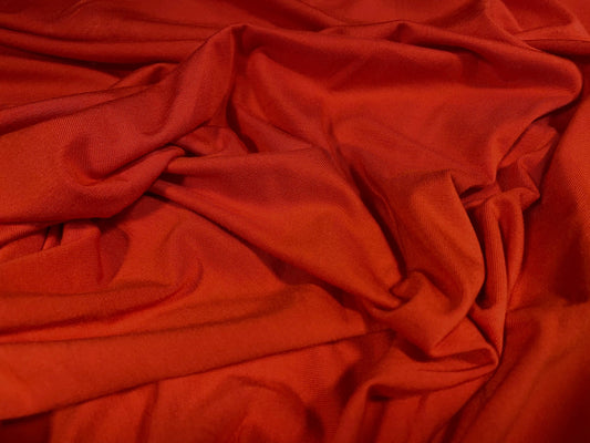 Viscose Elastane stretch spandex single jersey fabric, per metre - plain - flame Orange