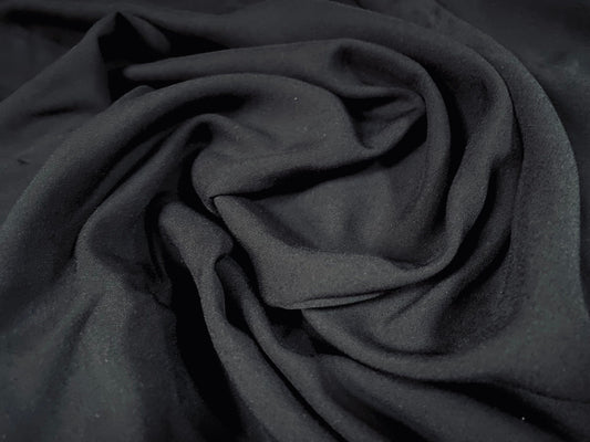 Soft handle woven viscose dress fabric, per metre - plain - black
