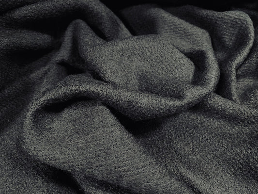 Wool blend heavyweight woven fabric, per metre - plain - school grey