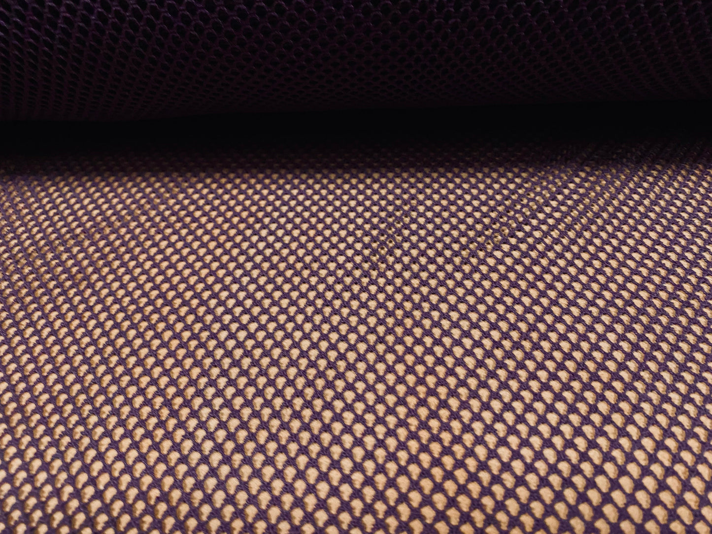 Fishnet mesh net jersey fabric, per metre - plain - purple