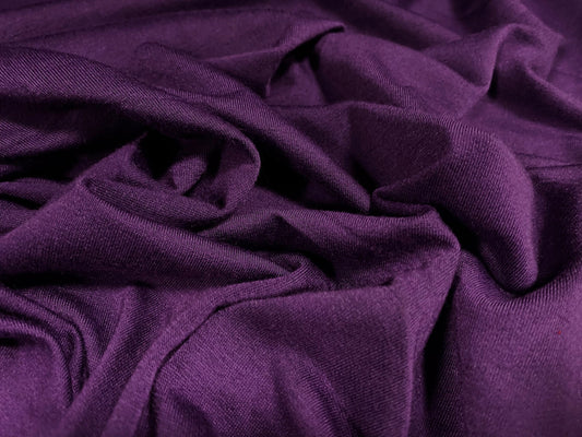Soft handle loopback jersey fabric, per metre - plain - purple