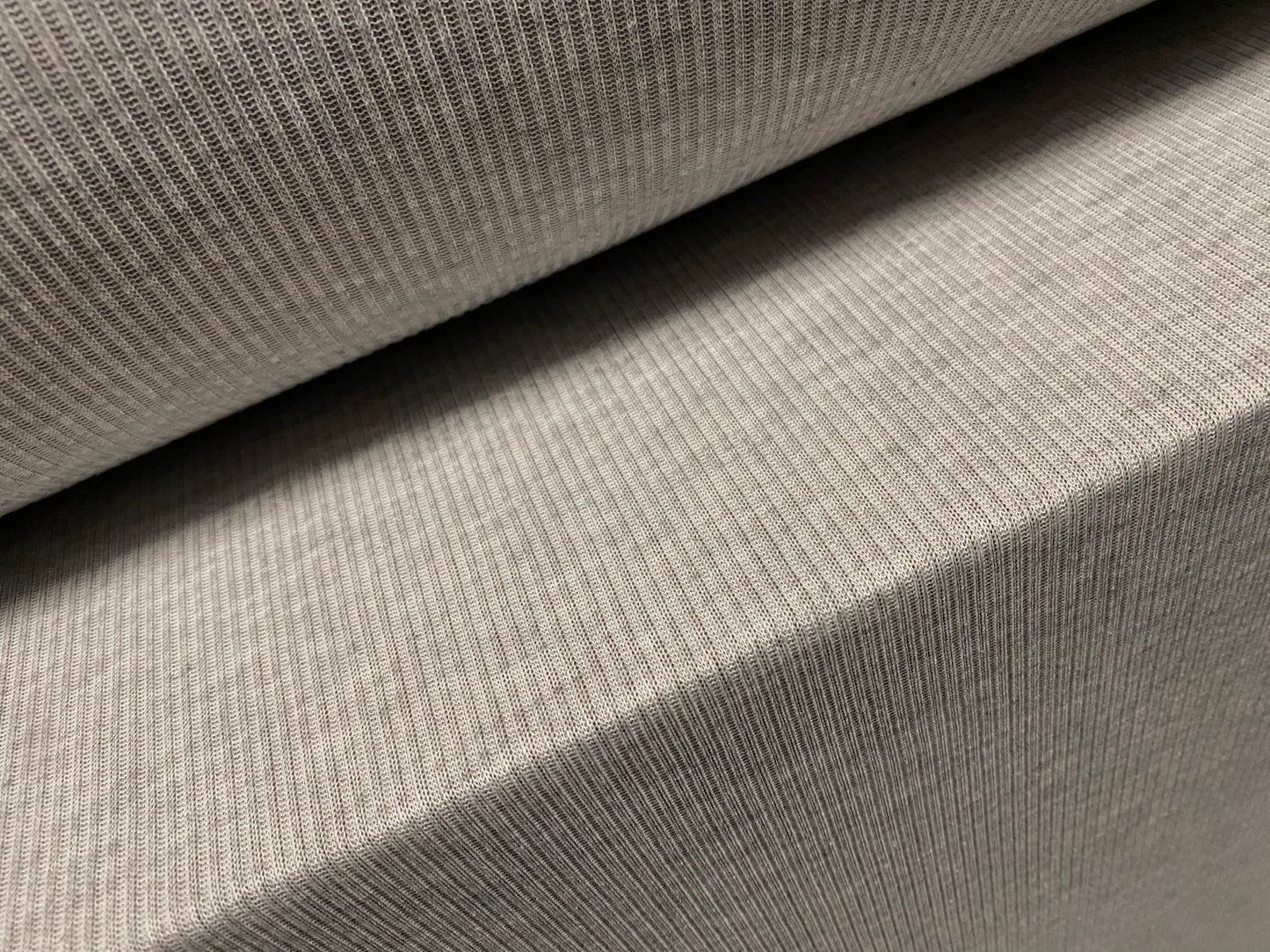 Soft handle rib jersey knit fabric, per metre - grey marl