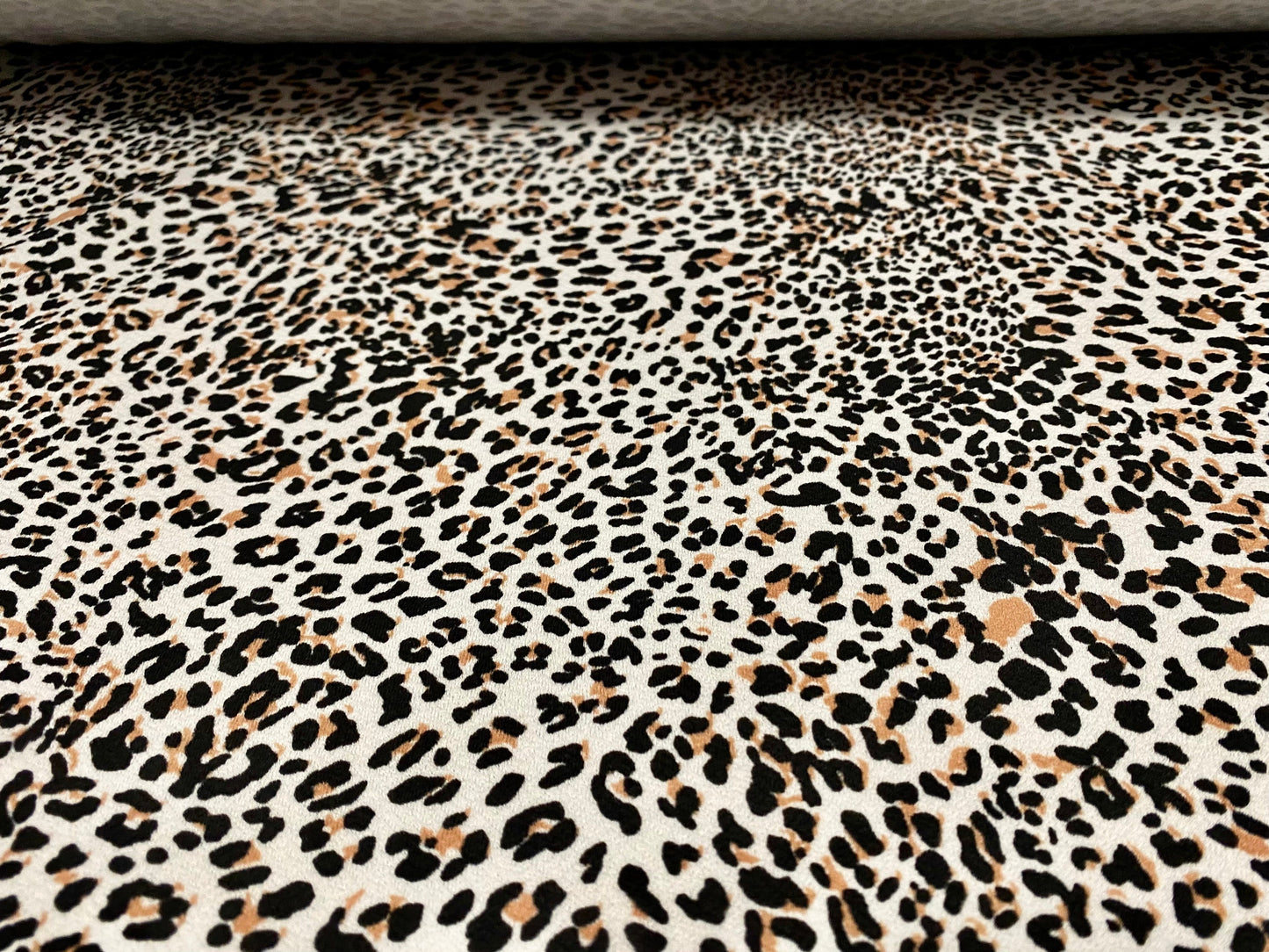 Scuba textured ‘Liverpool’ stretch spandex jersey fabric, per metre - micro leopardskin print