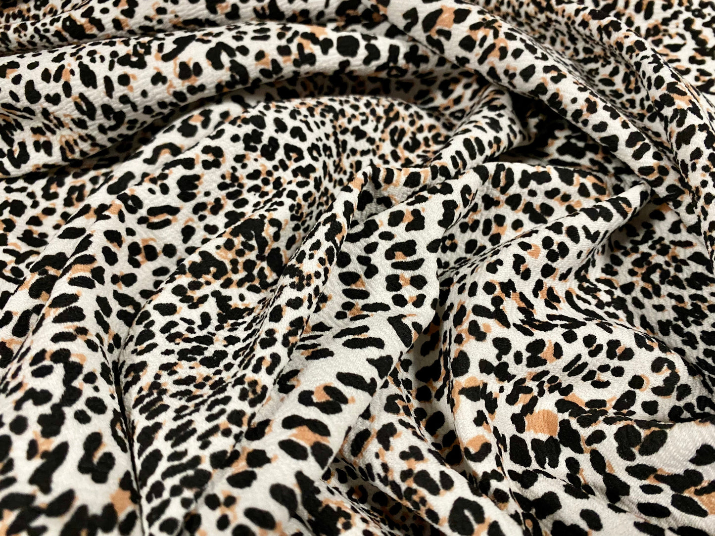 Scuba textured ‘Liverpool’ stretch spandex jersey fabric, per metre - micro leopardskin print