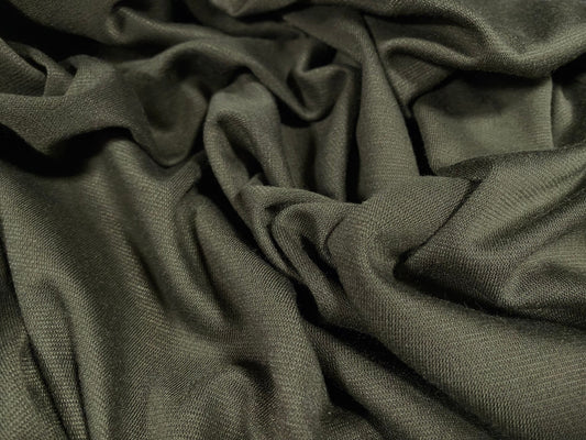 Ponte Roma double jersey stretch spandex fabric, soft handle, per metre - plain - khaki green