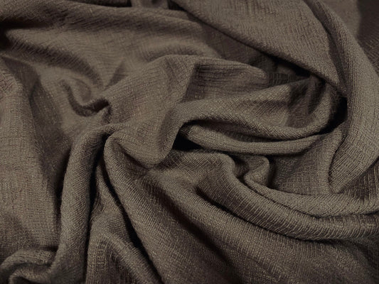Strawcloth textured double jersey stretch spandex fabric, per metre - plain - taupe