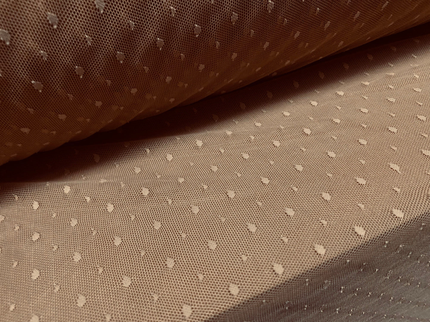 Dobby stretch power mesh net fabric, per metre - fudge – thefabricmerchant