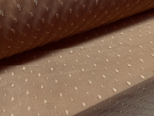 Dobby stretch power mesh net fabric, per metre - fudge