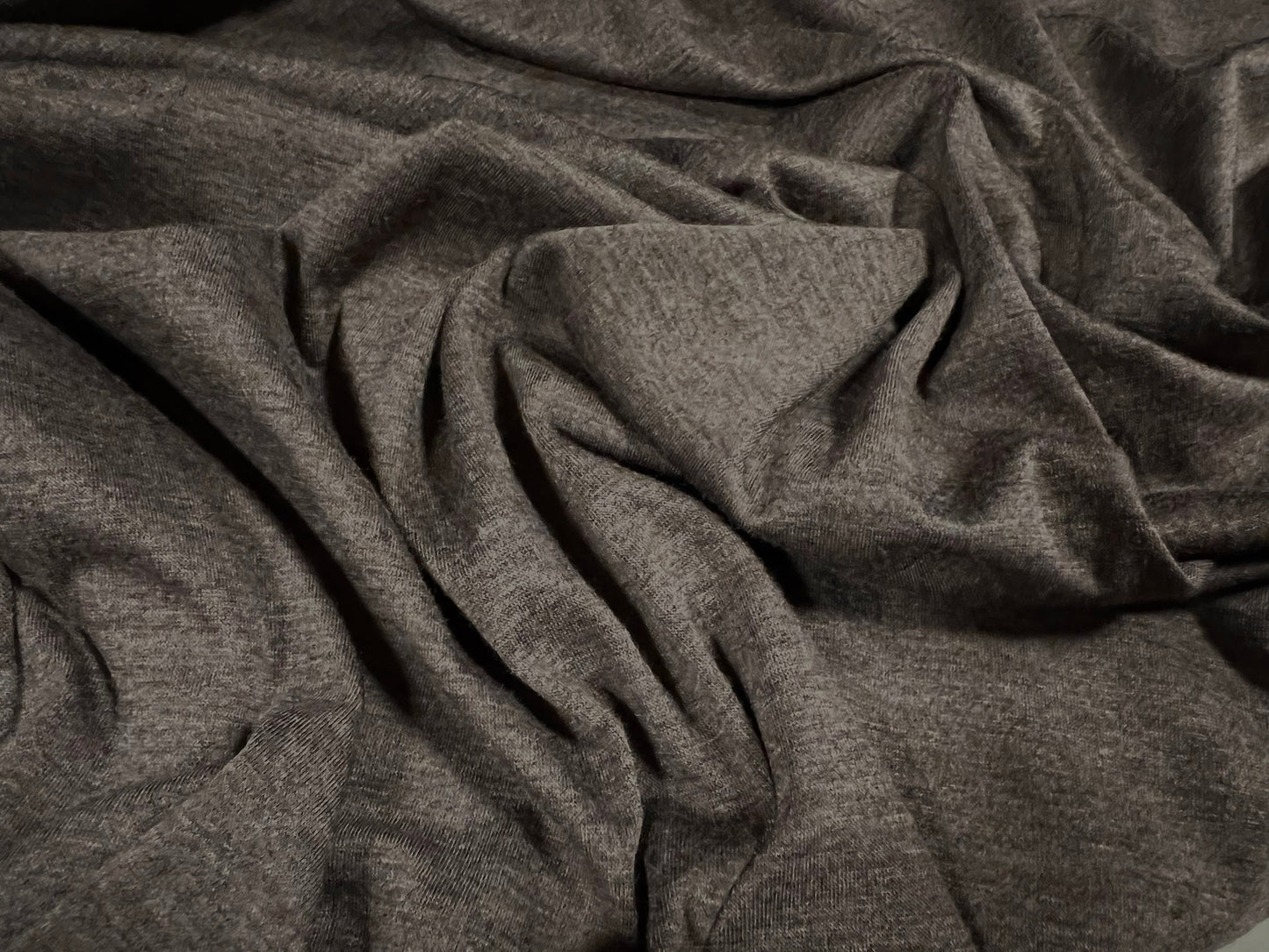 Melange single jersey fabric, per metre - Taupe brown marl