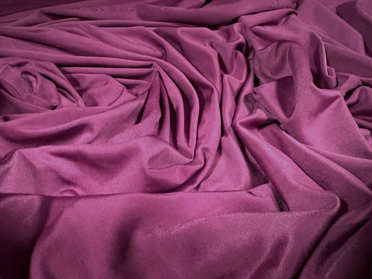 Soft touch spandex stretch single jersey dress fabric, per metre - plain -  magenta purple