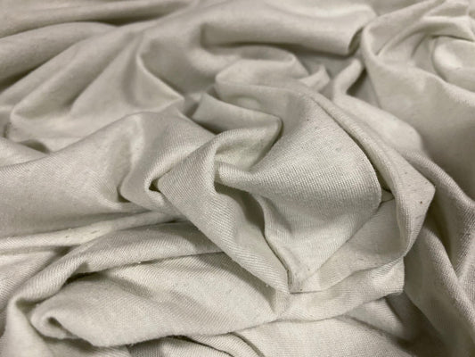 Slubbed cotton single jersey fabric, per metre - plain - washed out grey