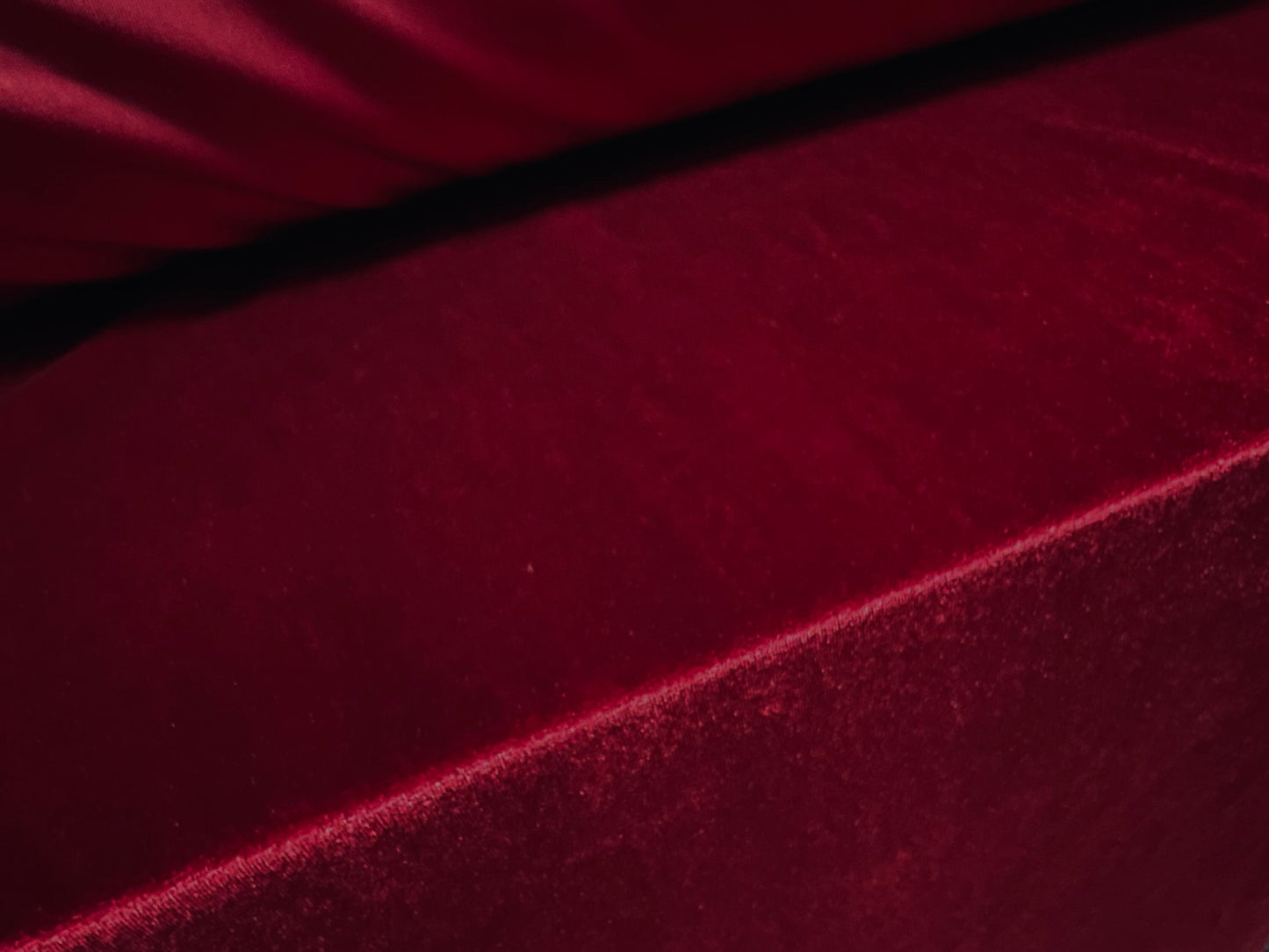 Spandex velvet velour stretch fabric, per metre - plain -  cherry red