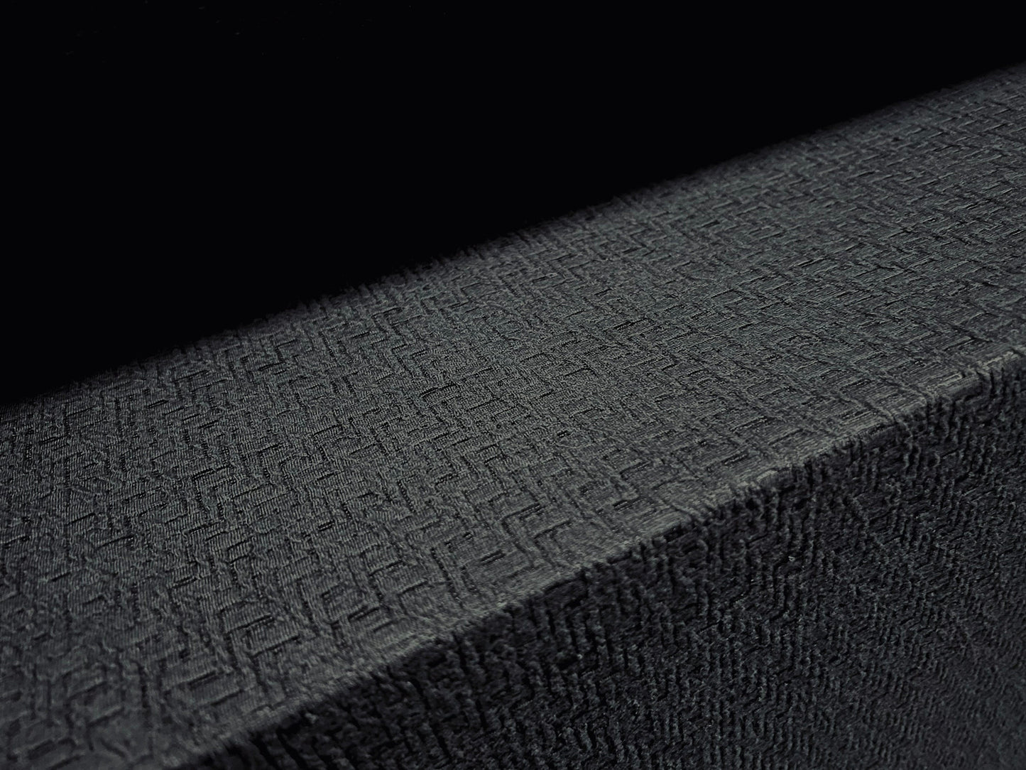 Checker Plate jacquard Stretch double jersey fabric, per metre - black