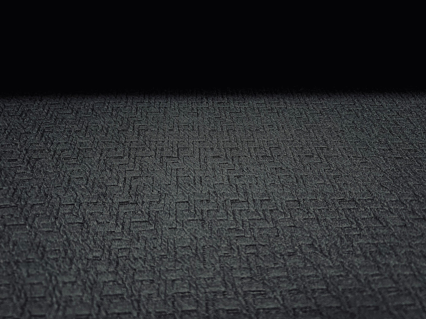 Checker Plate jacquard Stretch double jersey fabric, per metre - black
