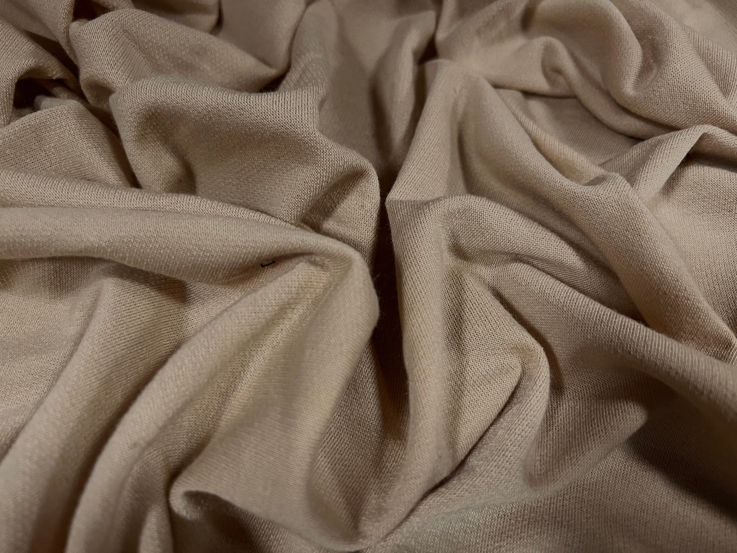 Soft handle loopback jersey fabric, per metre - Plain - stone