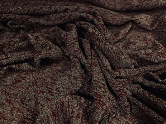 Hacci slub stretch spandex jersey fabric, per metre - chestnut brown