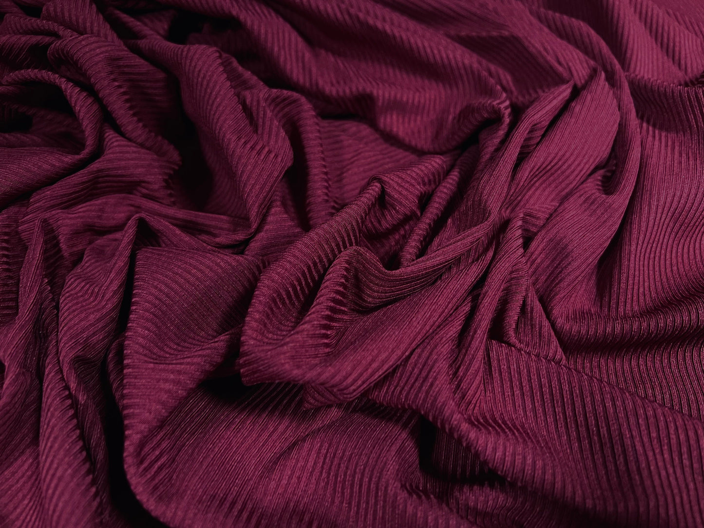 Stretch spandex rib jersey knit dress fabric, per metre - Plain - Fuschia