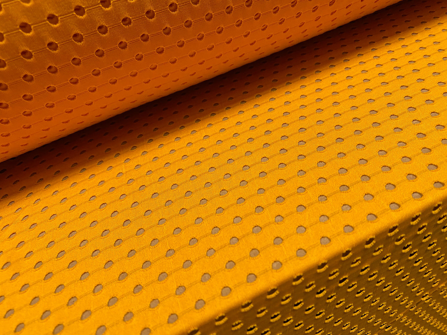 Airtex stretch spandex mesh fishnet jersey fabric, per metre - plain - tangerine