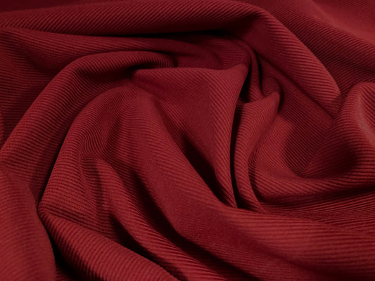 Fine Ottoman Jodhpur rib Stretch spandex jersey fabric , per metre - plain - winter red