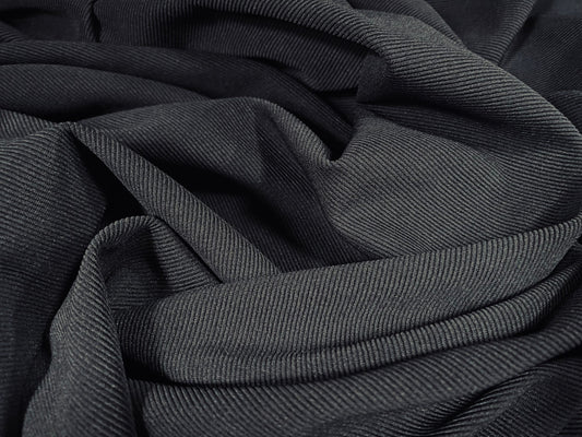 Fine Ottoman Jodhpur rib Stretch spandex jersey fabric , per metre - plain - gunmetal grey