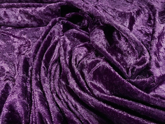 Panné velour velvet crushed dress fabric, per metre - plain - purple