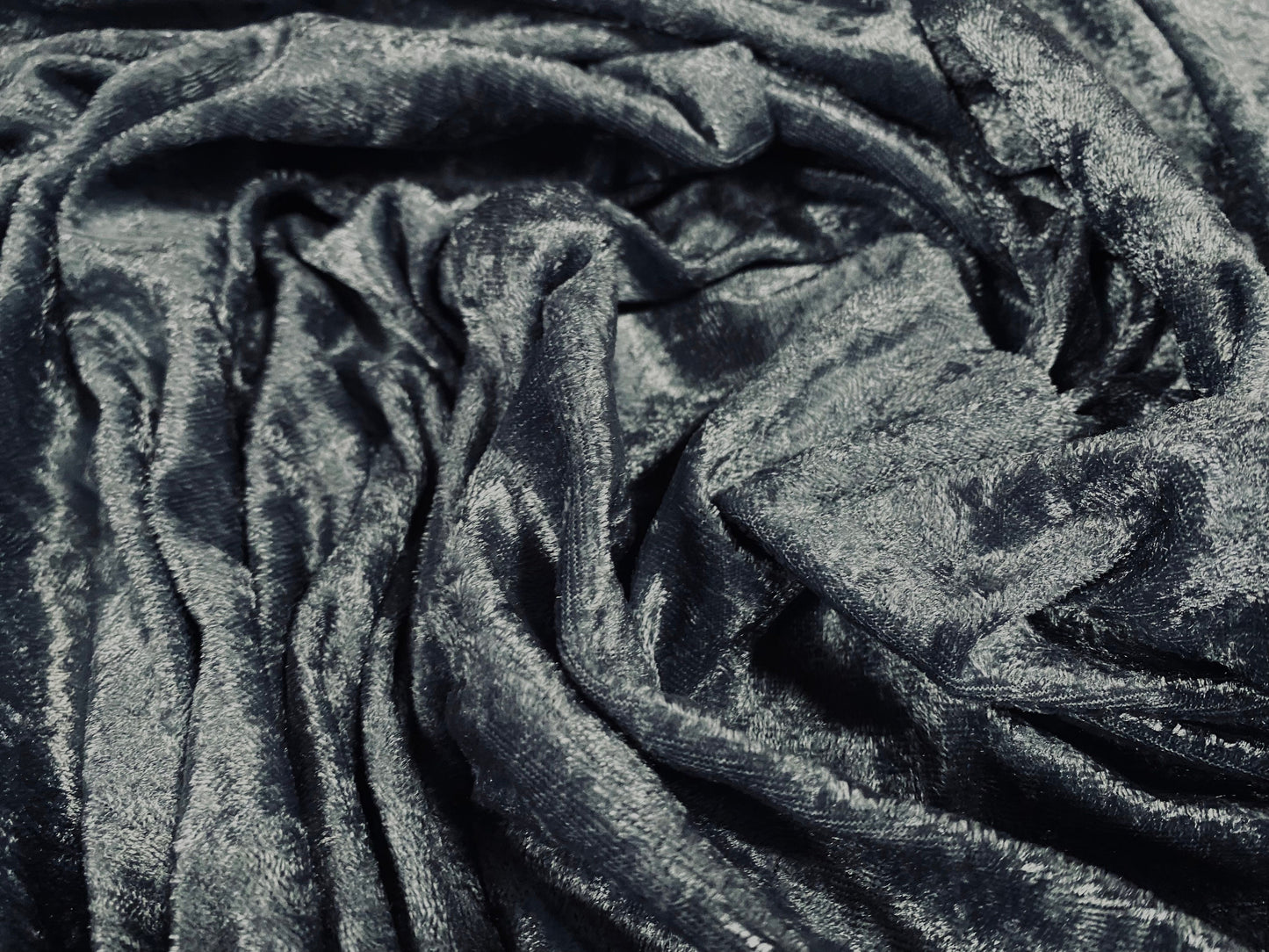 Panné velour velvet crushed dress fabric, per metre - plain - duck egg grey