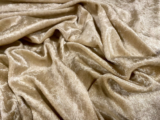 Panné velour velvet crushed dress fabric, per metre - plain - gold