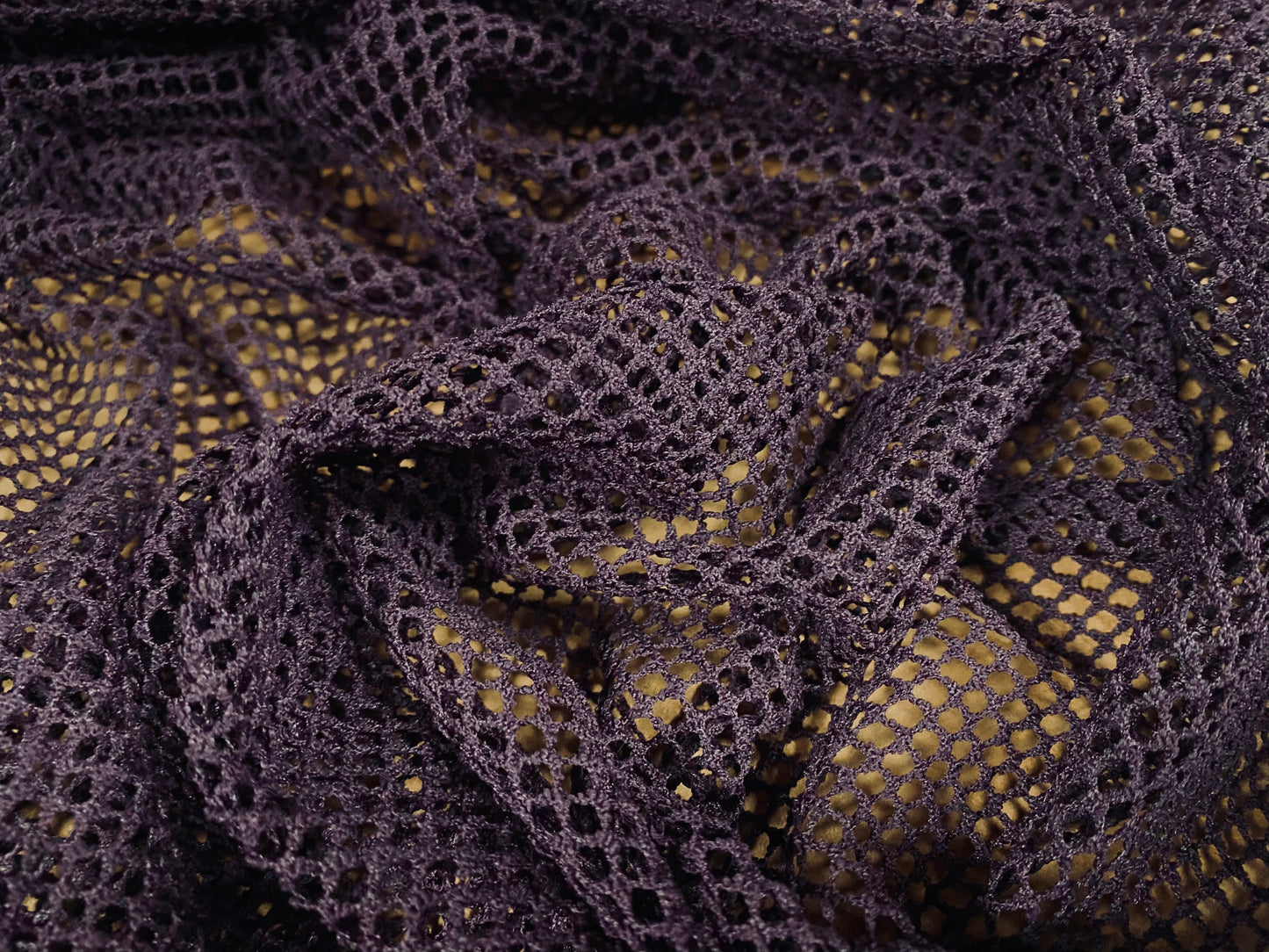 Fishnet mesh net jersey fabric, per metre - plain - purple