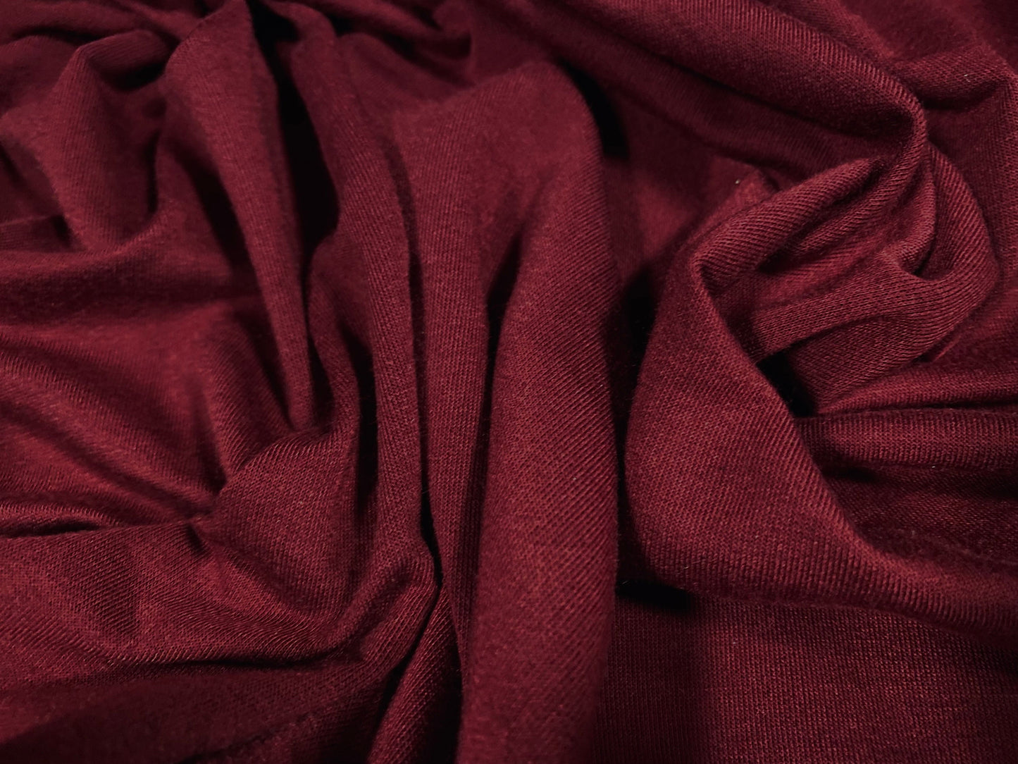 Soft handle loopback French Terry jersey fabric, per metre - plain - wine