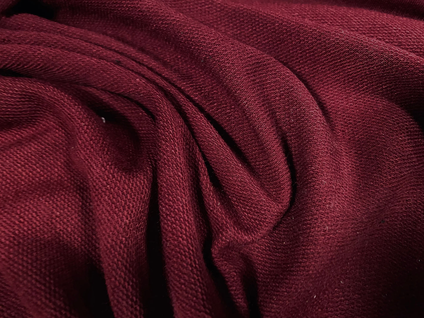 Soft handle loopback French Terry jersey fabric, per metre - plain - wine