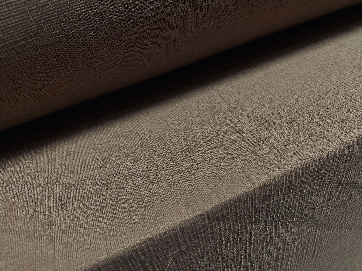 Strawcloth textured double jersey stretch spandex fabric, per metre - plain - taupe