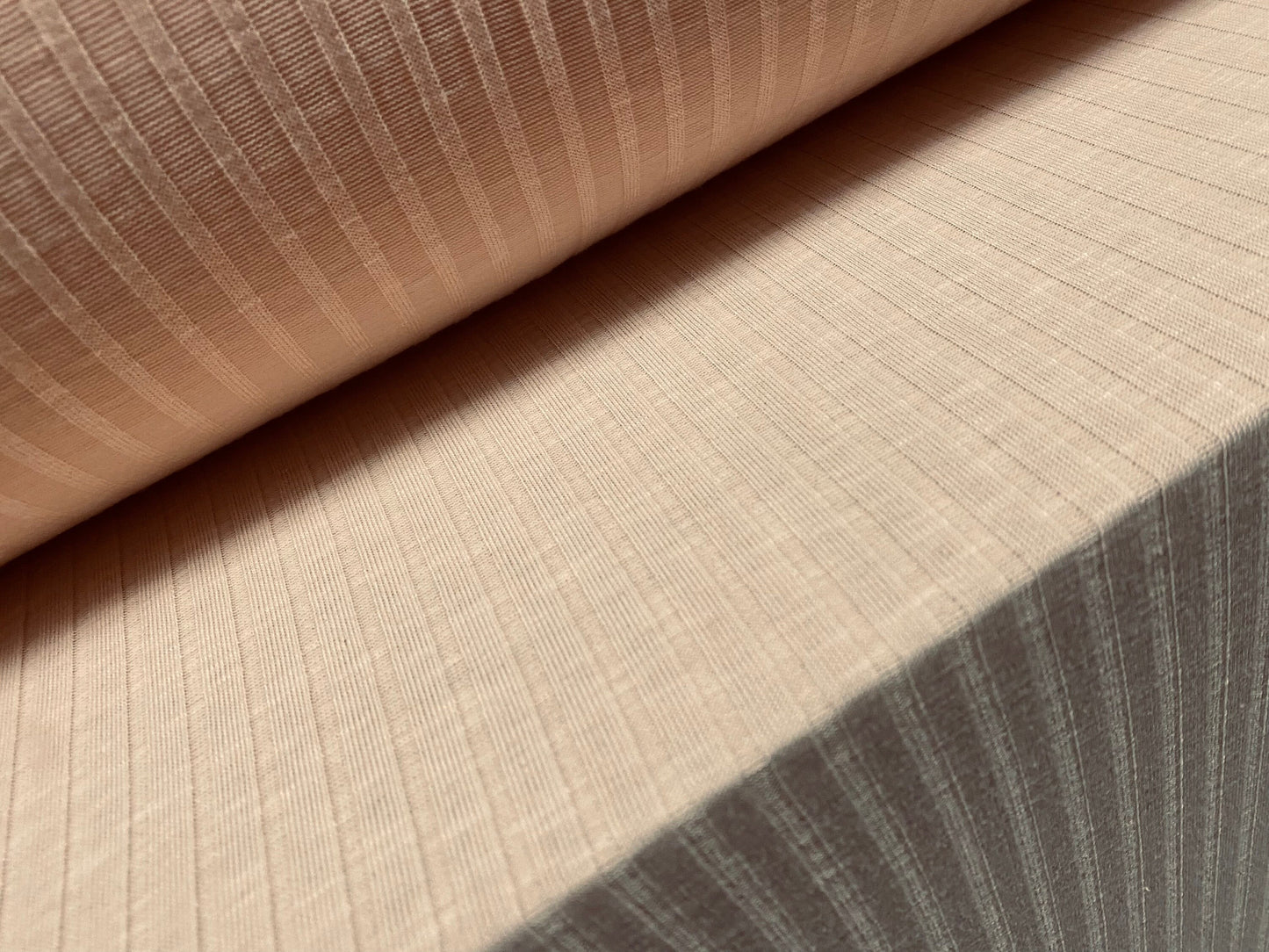 Heavyweight melange stretch rib jersey fabric, per metre - blush marl