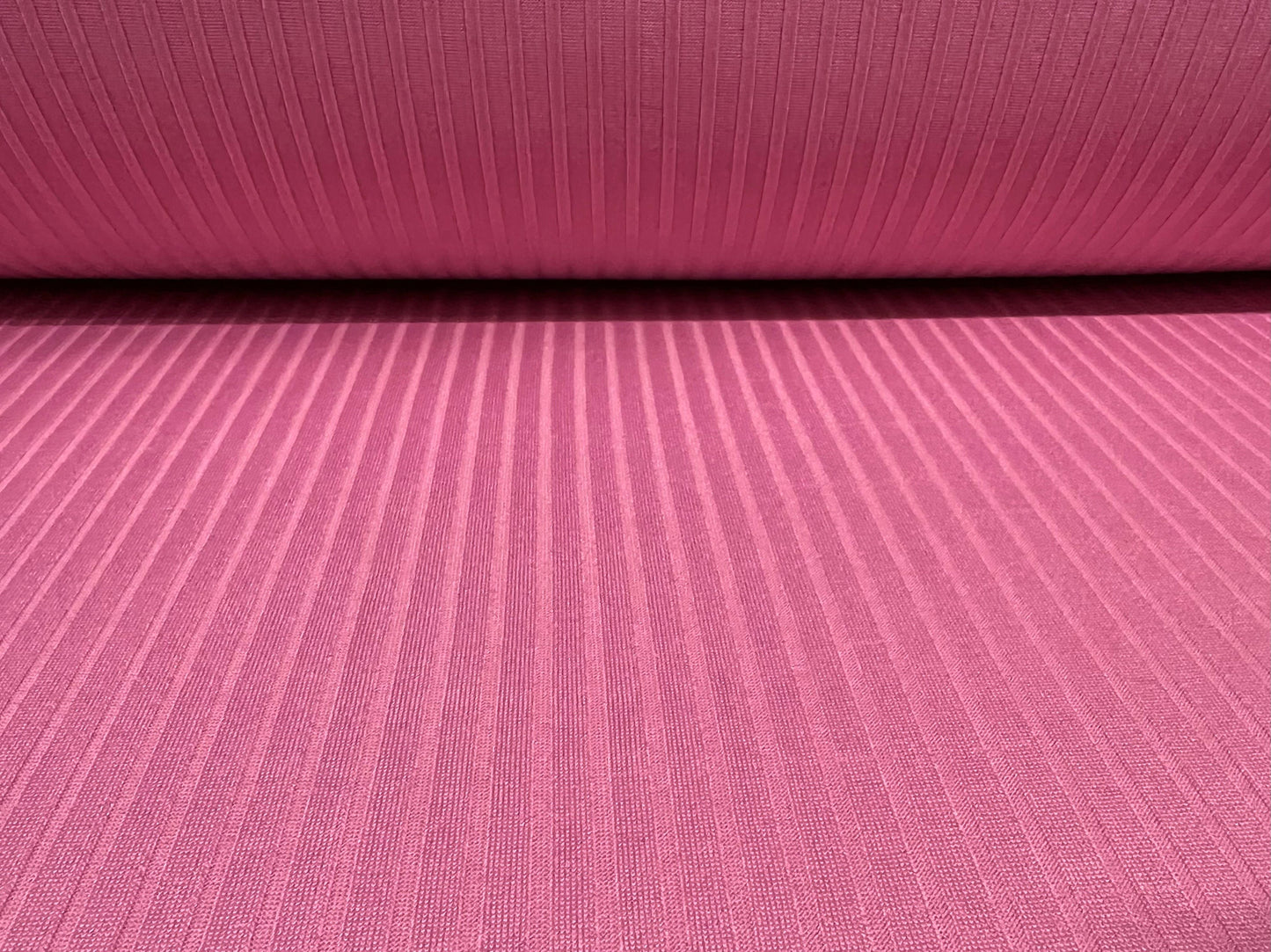 Stretch spandex rib jersey fabric, per metre - plain - candy pink