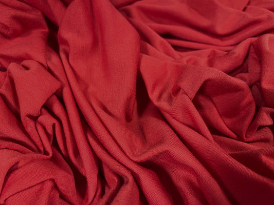 Soft handle loopback jersey fabric, per metre - plain - red