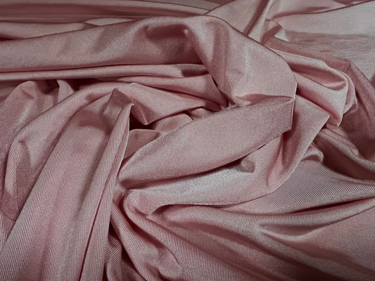 Disco shimmer Spandex stretch single jersey fabric, per metre - plain - rose pink