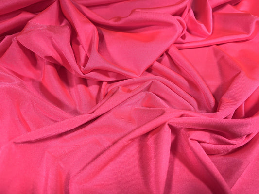 Disco shimmer Spandex stretch single jersey fabric, per metre - plain - fluorescent pink