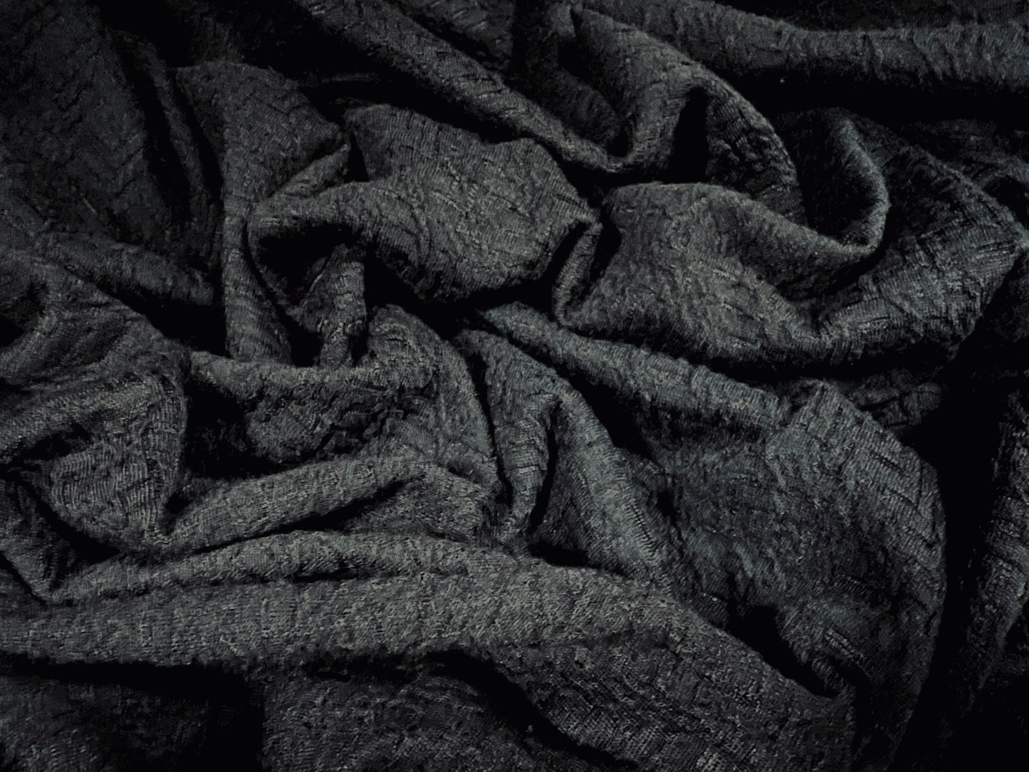 Checker Plate jacquard Stretch double jersey fabric, per metre - black