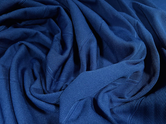 Bandage rib bodycon spandex stretch jersey fabric, per metre - plain - cobalt blue