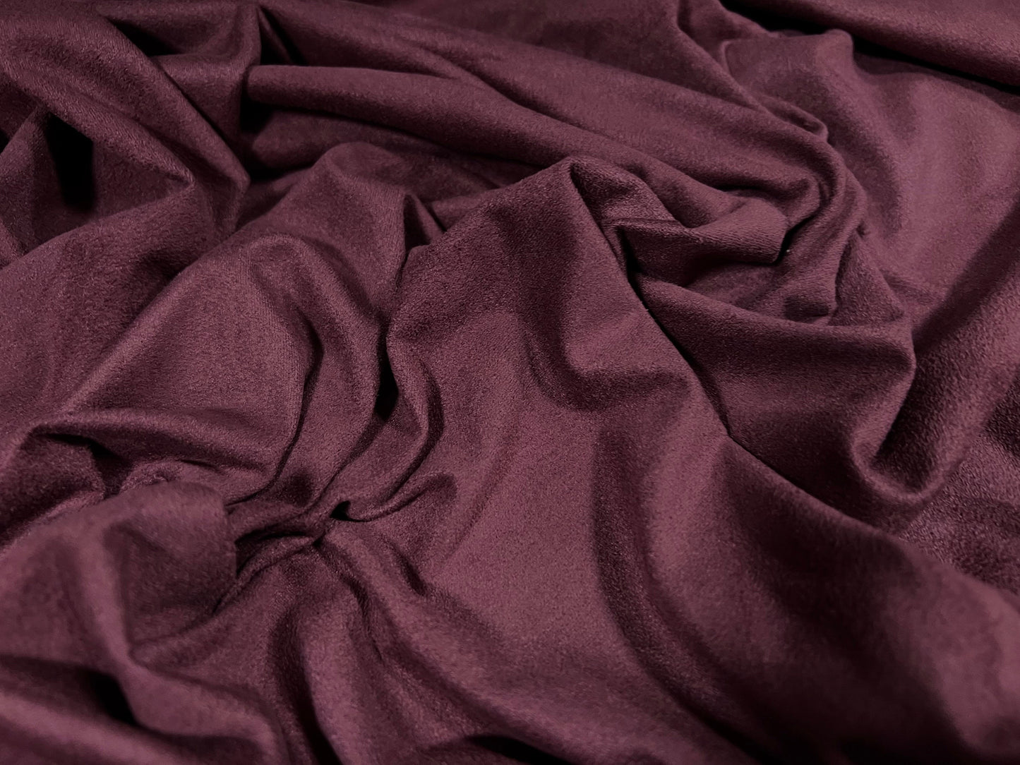 Suedette spandex stretch jersey fabric, per metre - plain - berry