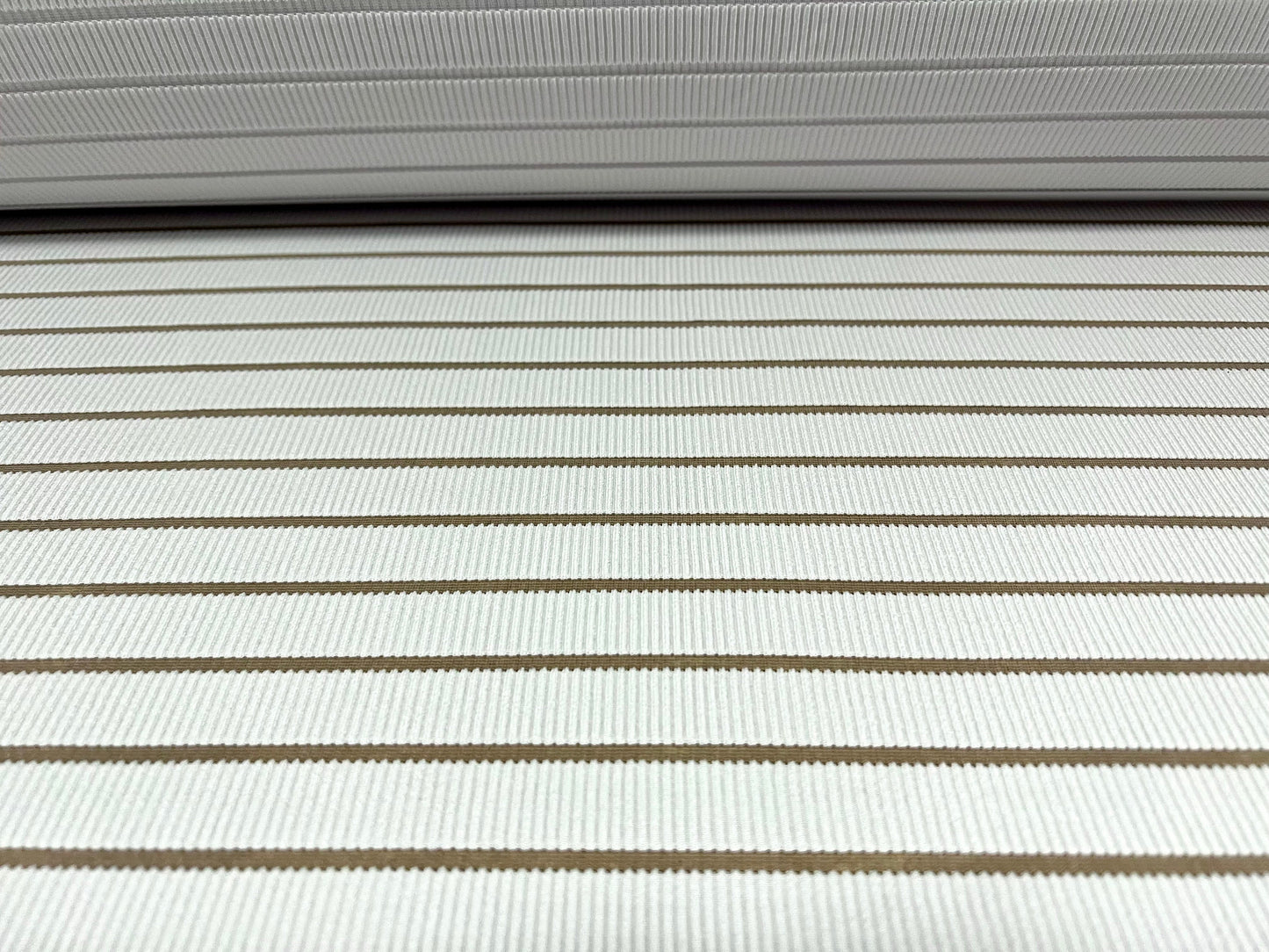 Needle-out stripe Stretch spandex ribbed jersey fabric, per metre - white